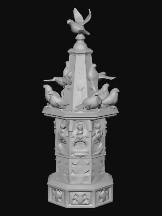 3D model for Vibrant Pigeon Tower that shoots darts for a tower defense game similar to bloons tower defense game