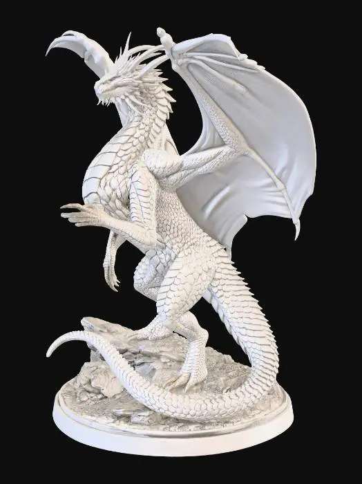 3D model for Bahamuth - Celestial Silver Dragon
