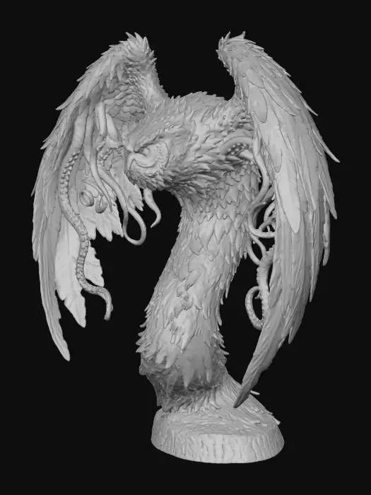 3D model for Eldritch Lovecraftian Elder God Owl; Ominous; Wizened; Abomination; Aberration