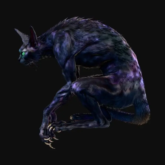 3D model for eldritch feline beast; photo-realistic