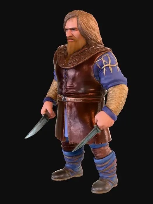 3D model for Warrior with Daggers