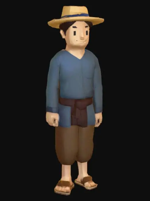 3D model for Pixelated Farmer Character