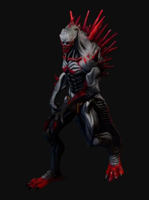 3D model for génère moi un mélange entre Shin Sonic et un monstre des backrooms il doit être imposant et extrêmement effrayant