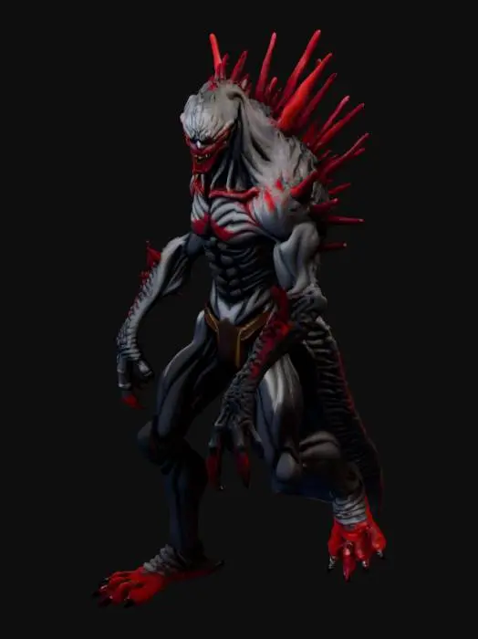 3D model for génère moi un mélange entre Shin Sonic et un monstre des backrooms il doit être imposant et extrêmement effrayant