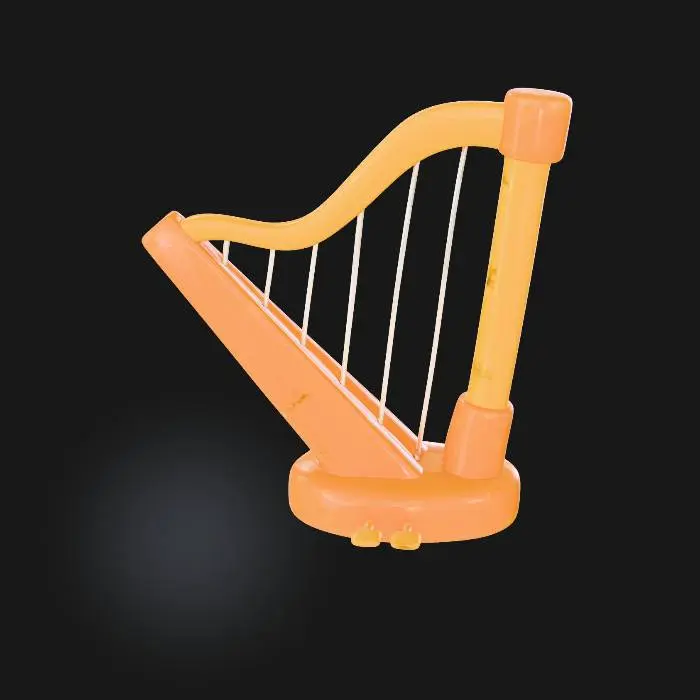 3D model for black Toy Harp