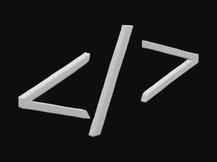 3D model for HTML Tag Symbol