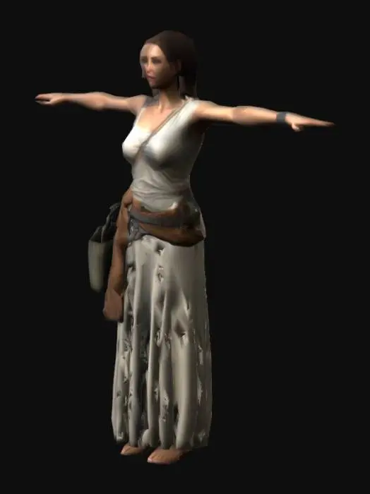 3D model for Model of Female Citizien using examples from the game Empire Earth. T-pose