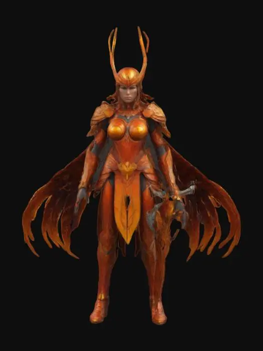 3D model for Phoenix Ascendant woman warrior 