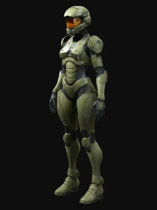 3D model for female cyborg with armor

