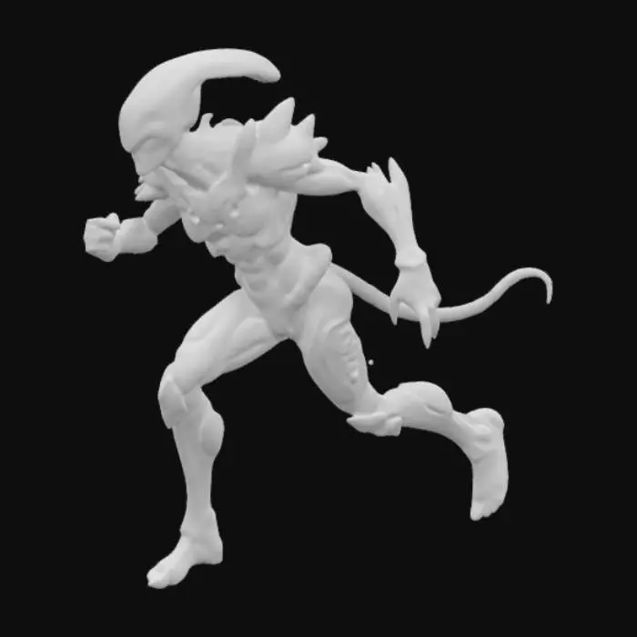 3D model for Alien warrior on the run from the Darkness