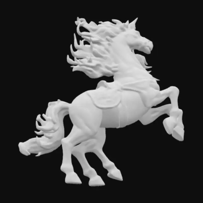 3D model for Hellfire steed  with a saddle rearing up with red eyes