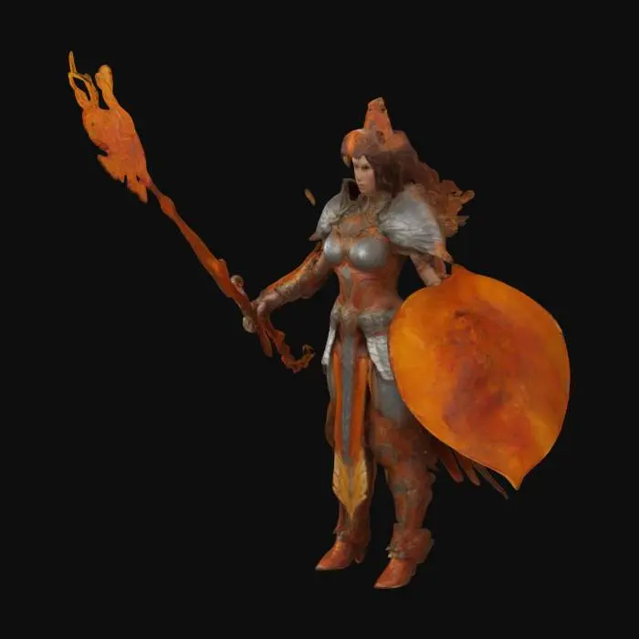 3D model for Phoenix Ascendant woman warrior 