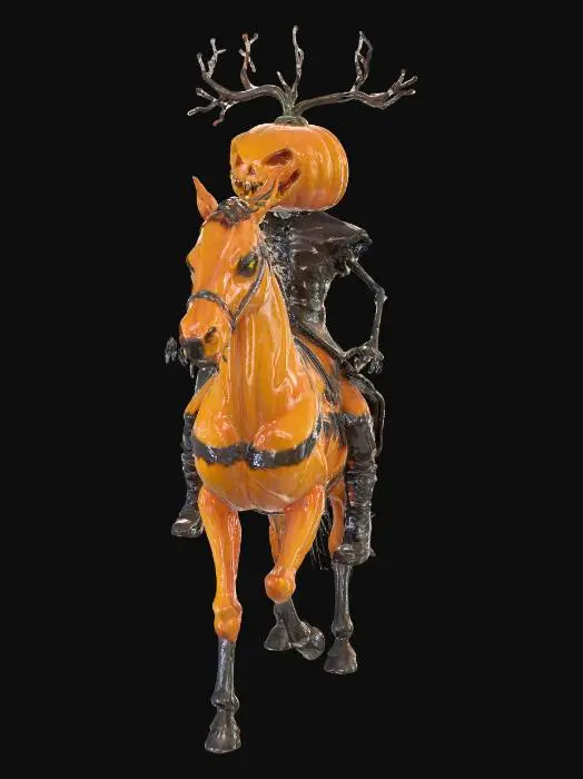 3D model for #villain#, pumpkin horseman. eldritch branches