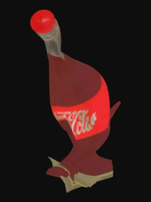 3D model for a bottle of coke that says "nuka-cola" instead of cocacola.