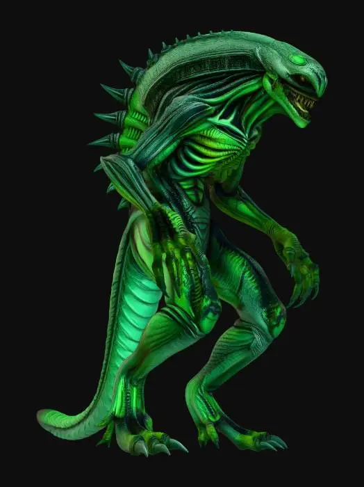 3D model for alien monster with four legs and four arms
