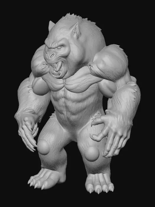 3D model for giant hulking gorilla werewolf