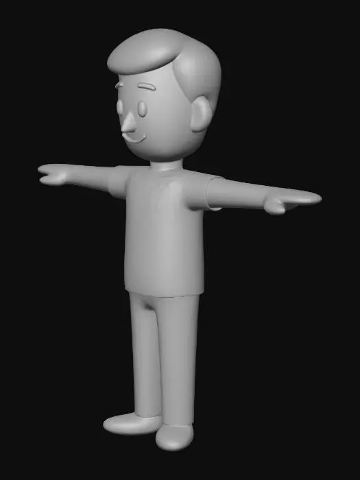 3D model for Character in Orange Shirt