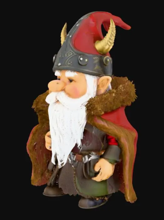 3D model for A 3.5 in tall gnome dressed as a viking king