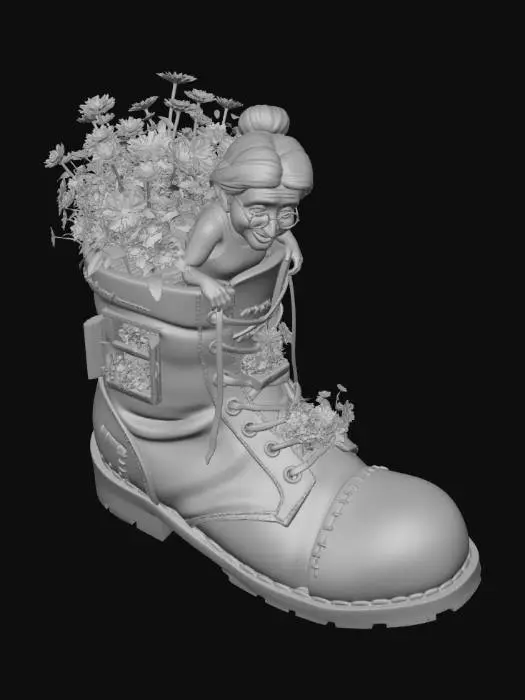3D model for Grandma's Floral Boot