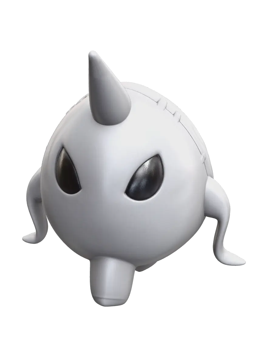 Stylized Shuppet Evolution 3D model, vytvořený pomocí AI