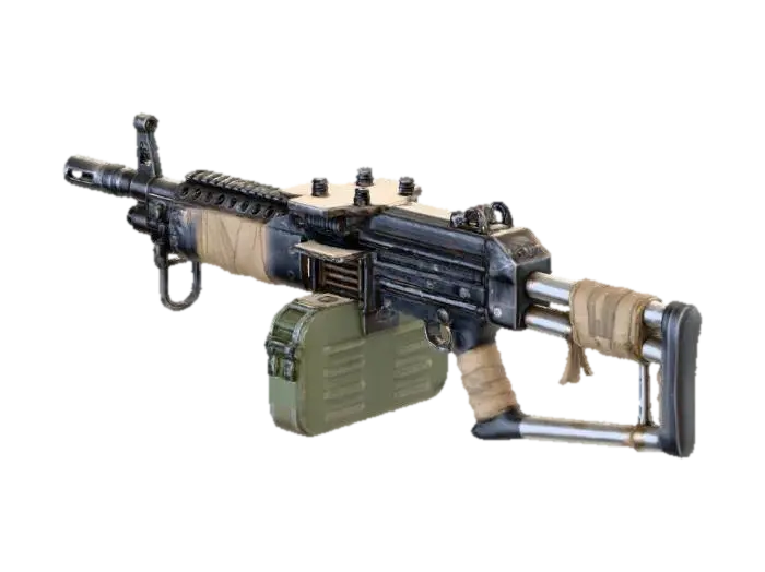 Rusty Machine Gun - Guns 3D model, vytvořený pomocí AI