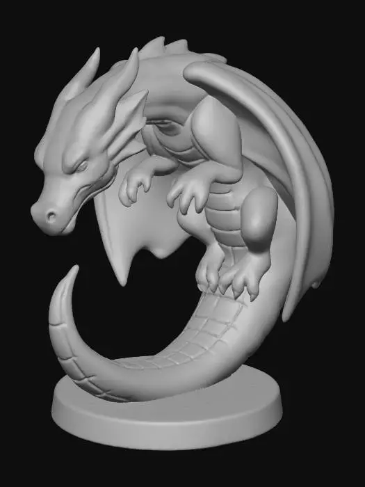 3D model for Dragon Sculpture in Shadow