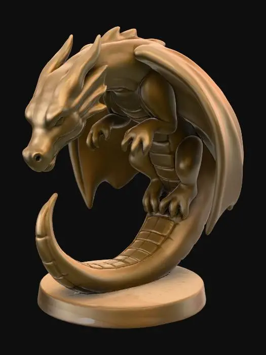 3D model for Dragon Sculpture in Shadow