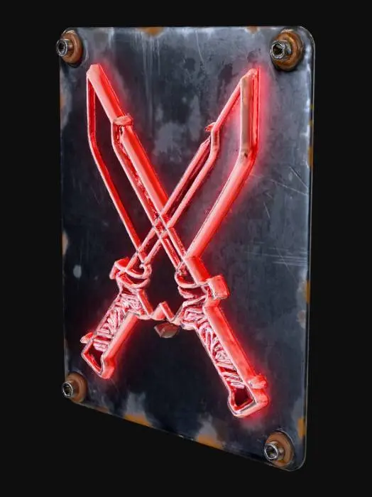 3D model for Crossed Blades Neon