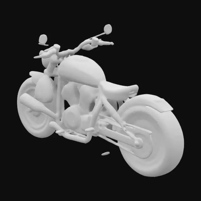 3D model for The Indian Scout Bobber is a powerful, muscular cruiser featuring a low-slung, aggressive stance. Its compact frame is accentuated by minimalist fenders, wide tires, and a sleek matte-black finish. A rounded headlight sits between broad handlebars, while a distinctive exposed V-twin engine dominates the center. The seat is low-profile and solo-styled, complementing its rugged aesthetic. Its exhaust pipes are short, angular, and chromed, producing a deep, resonant growl.