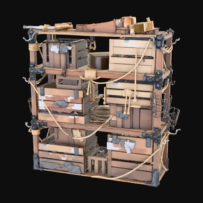 3D model for Rustic Workshop Shelves