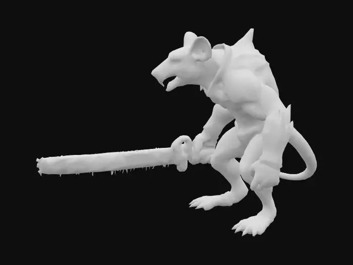 3D model for Rat in "doom slayer" style from the game Doom 