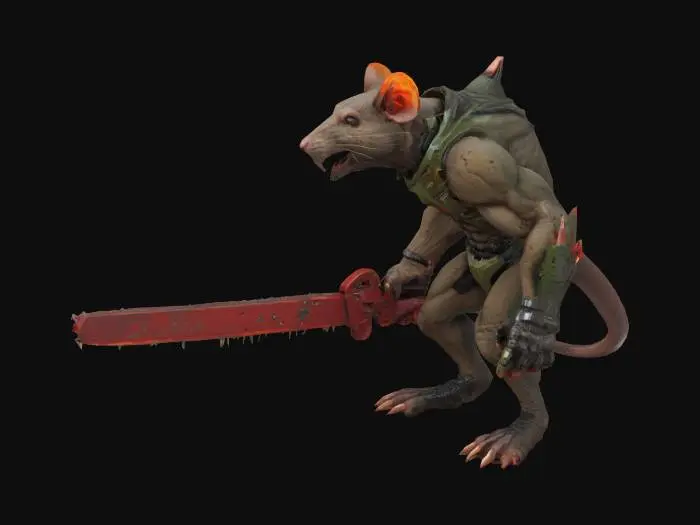 3D model for Rat in "doom slayer" style from the game Doom 