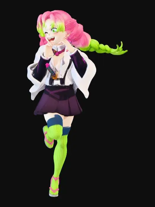 3D model for Anime Character with Heart Gesture