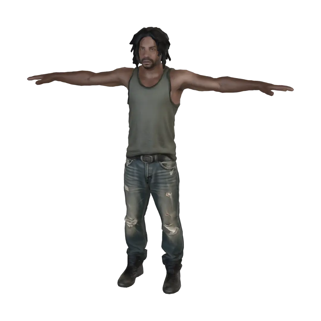Harlem Style T-Pose - Dance model 3D, wygenerowany przez AI