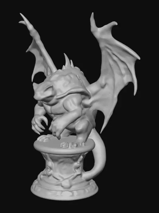 3D model for Create me a Gargoyle Tortoise hybrid on a short pedestal
