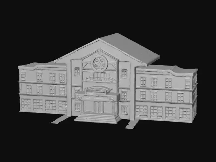 3D model for School Building Sketch