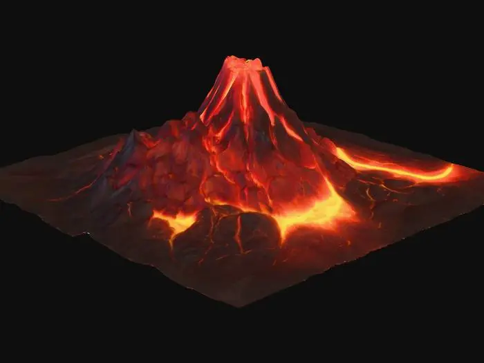 3D model for low poly volcan