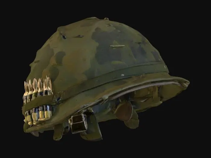 3D model for Camouflage Helmet with Bullets