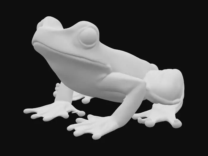 3D model for small, translucent frogs with vibrant lily pad patterns on their skin reside near the sparkling streams. They emit a soft glow during the night, creating a magical ambiance. Their croaks are melodious and contribute to the enchanting symphony of the glade