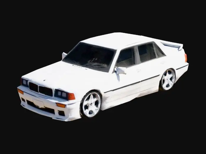 3D model for VIP Luxury Sedan

Boxy Japanese luxury sedan with tinted windows, low-poly PS1 textures, polygonal shape, lowered stance, asset render on plain background