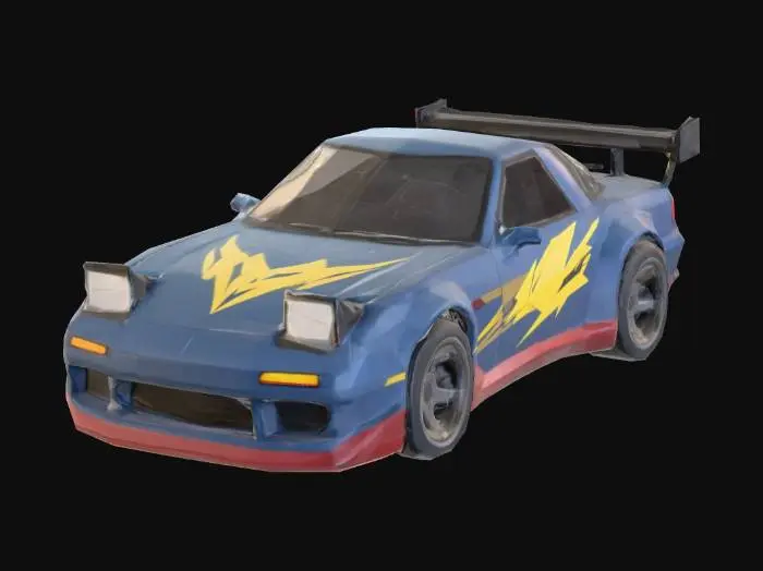 3D model for Lightning Racer,low poly, ps1