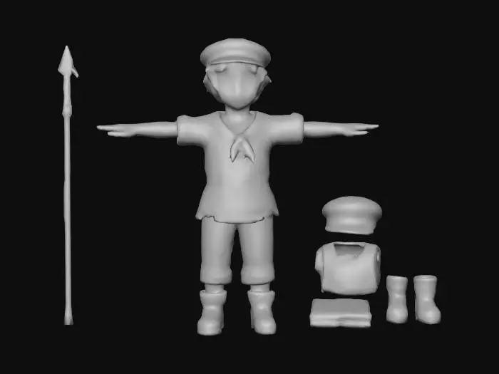 3D model for Whaler Recruit (Warrior) asset pack