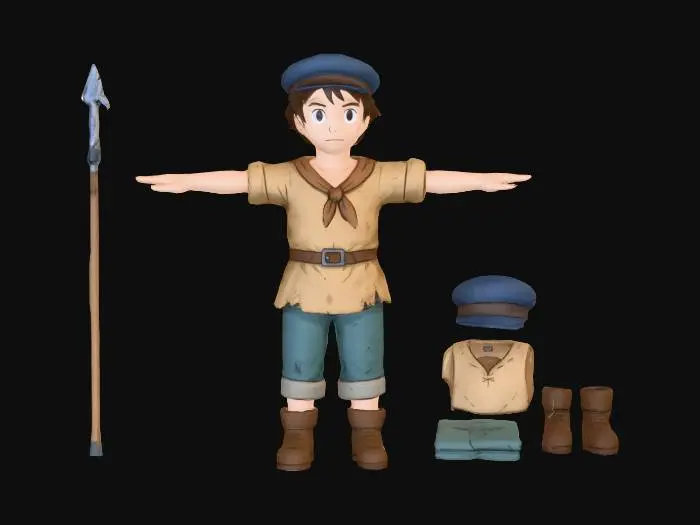 3D model for Whaler Recruit (Warrior) asset pack