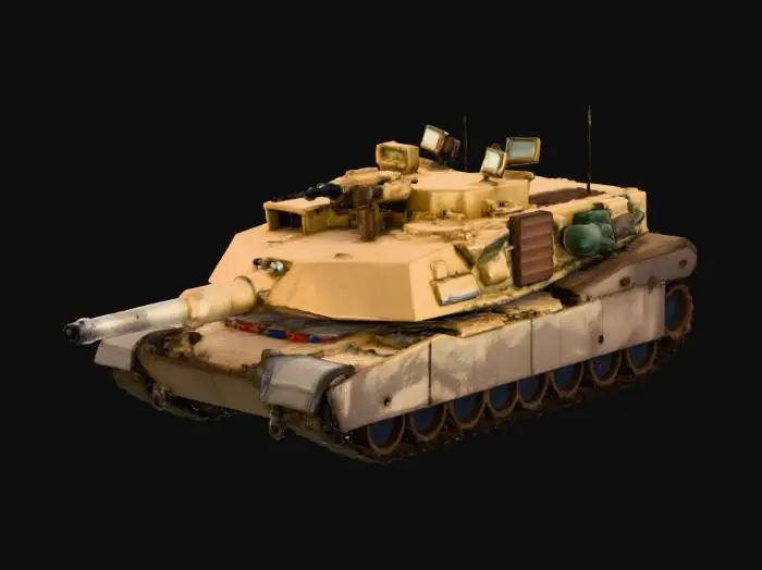 3D model for M1 Abrams,tank — 9.77 m