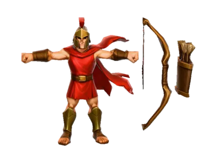 2.Spartan Archer (Ranged unit) Spartans (Elite Ancient Warriors) 3D model, vytvořený pomocí AI