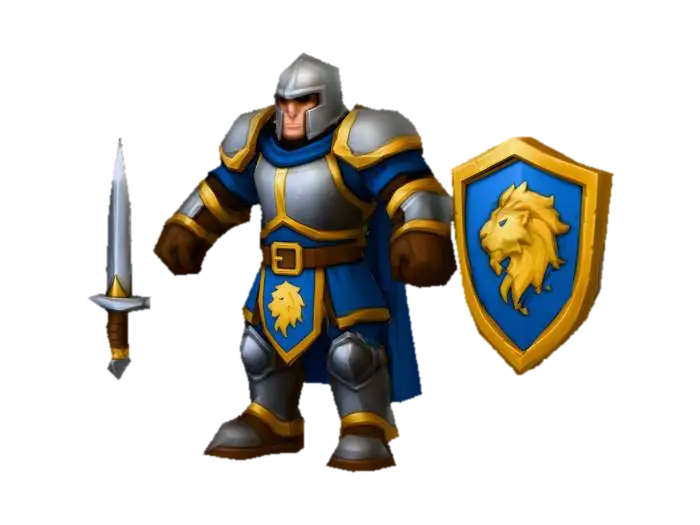 1.Footman (Warrior) Crownguard (Medieval Humans) का AI द्वारा बनाया गया 3D मॉडल