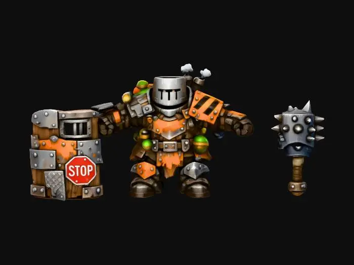 3D model for 4️⃣ 🛡 Scrapplate Bruiser (Heavy Frontliner)Tinkerfolk