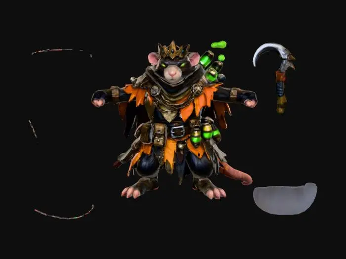 3D model for 🐀 Ratchem the Scavenger King (Hero – Ambush Specialist) tinkerfolk