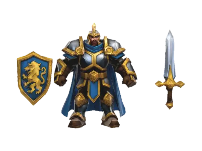 7.Sir Gallahad (Strength Hero) Crownguard (Medieval Humans) का AI द्वारा बनाया गया 3D मॉडल
