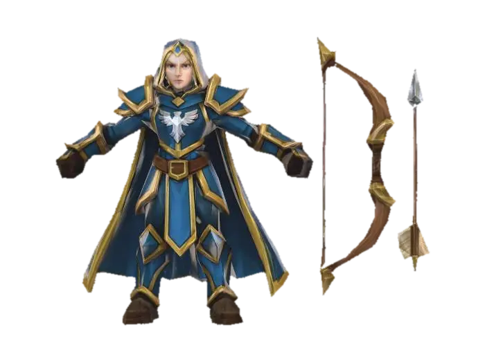 7.Skyblade Ranger (Agility Hero) Crownguard (Medieval Humans) का AI द्वारा बनाया गया 3D मॉडल
